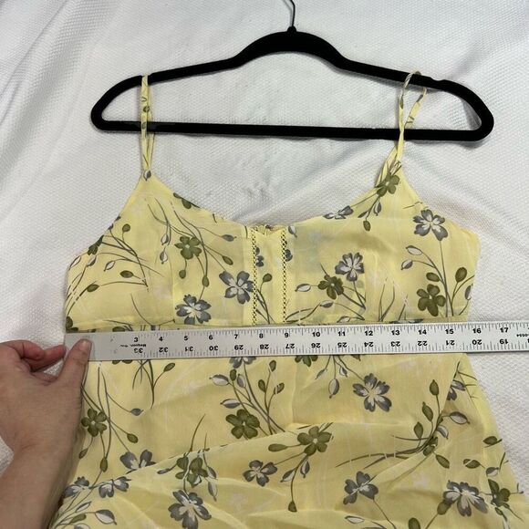 90’s American Eagle Yellow Ditzy Floral Spaghetti Strap Midi Maxi Dress Sz 6 Wom - Picture 6 of 9